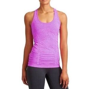UEC ATHLETA Fastest Track Ruched Seamless RACERBACK PURPLE Tank Top SZ XS